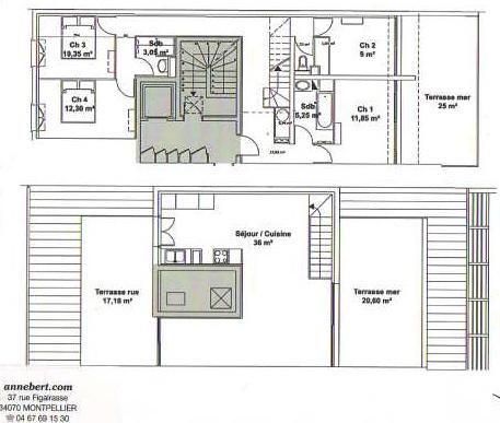 Palavas-les-Flots : 5 pi�ces en duplex neuf, front de mer